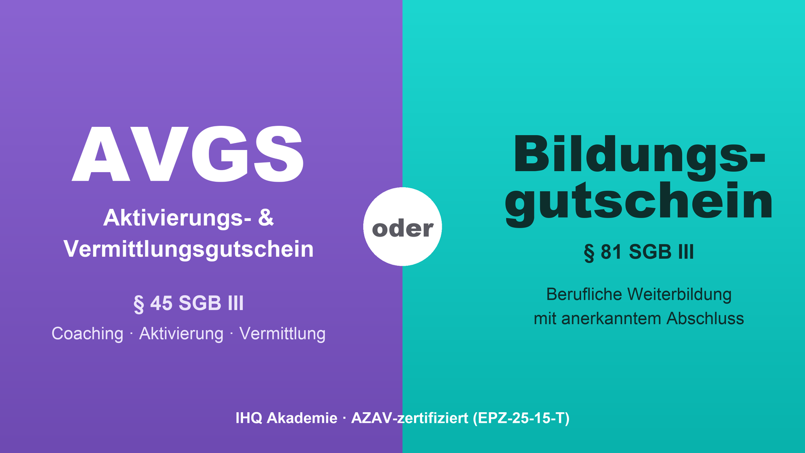 AVGS oder Bildungsgutschein: Was ist der Unterschied?